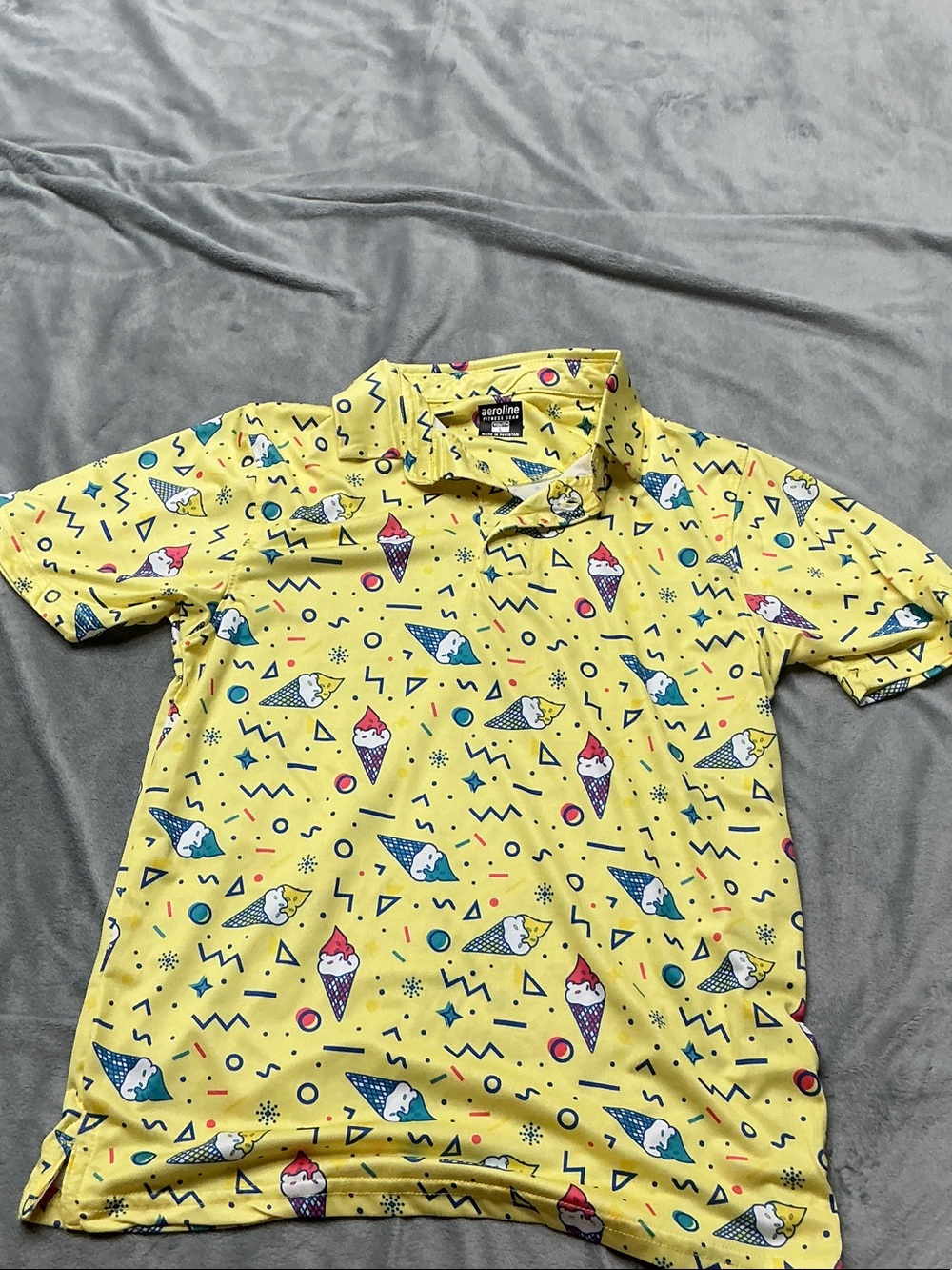 Kids' Yellow Ice Cream Graphic Polo